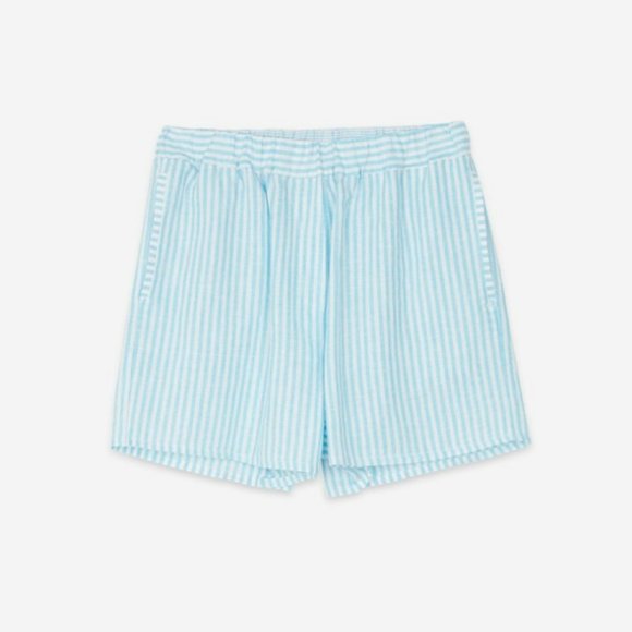 New Linen European High Rise Shorts Casual Summer Elastic Waisted Made In Italy - Picture 2 of 12